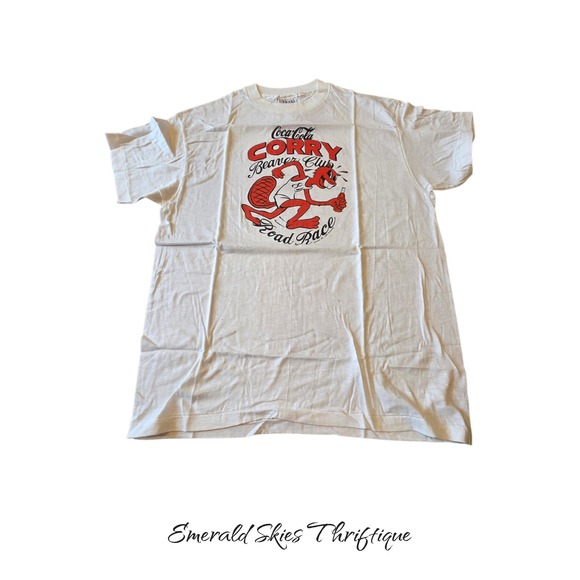 Hanes Other - Vintage coca cola 81 beaver road race single stitch tshirt lee foster free ship